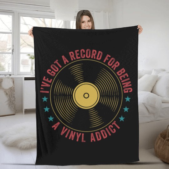 Record For Loving Vinyl Funny Lp Lover Retro Fleece Blankets