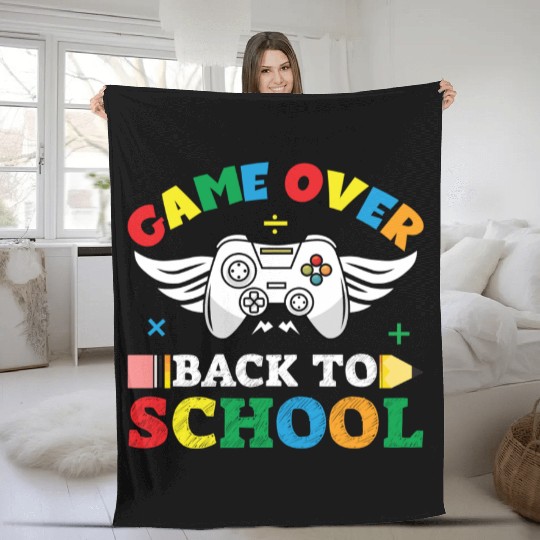 Game over back to school Fleece Blankets