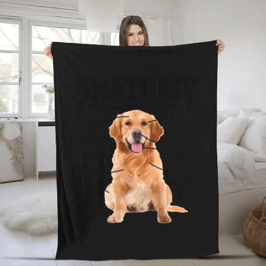Anatomy Of A Golden Retriever Dog Mom Dad Fleece Blankets
