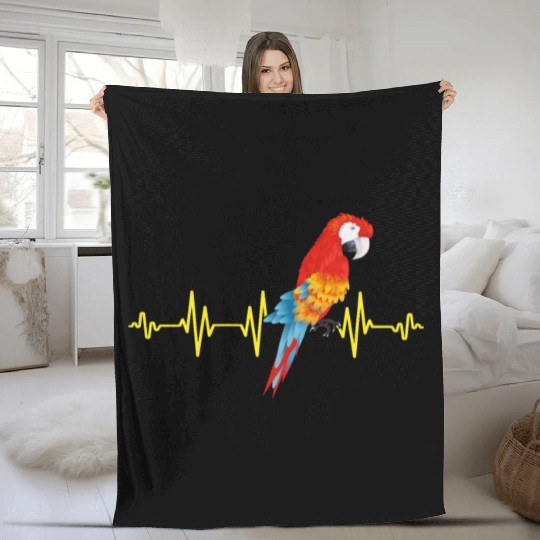 Macaw Heart Beat Parrot lover Macaws Parrots Fleece Blankets