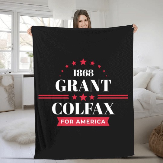 Ulysses Gran 1868 Republican Campaign Fleece Blankets