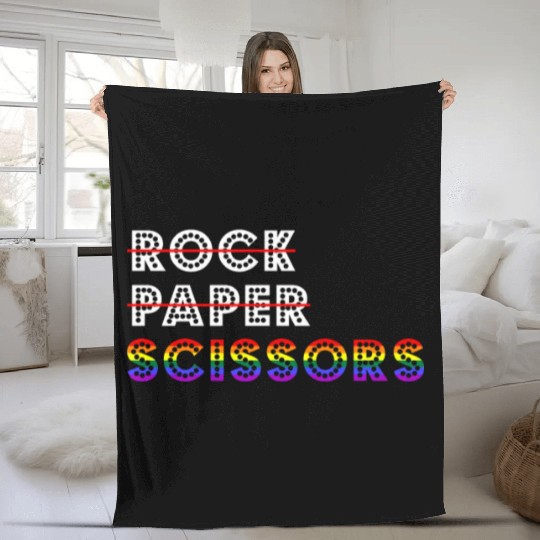 Rock Paper Scissors LGBT For Lesbians Lesbian Cool Fleece Blankets