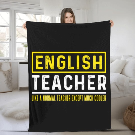 English teacher teacher teaching student unicorn Fleece Blankets
