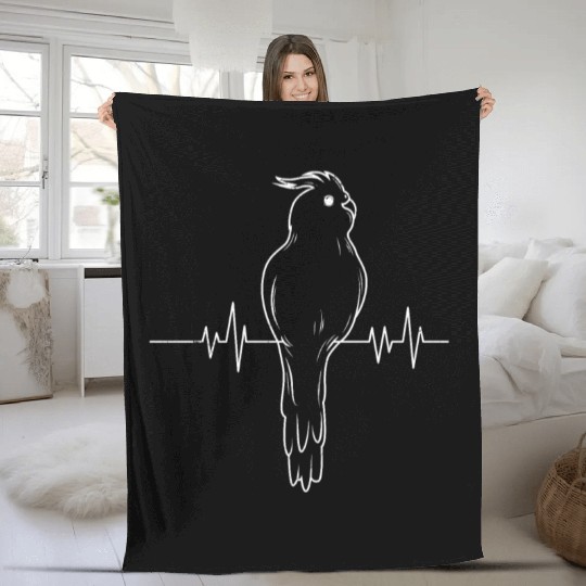 Cockatiel Heart Beat Parakeet Bird owners Fleece Blankets