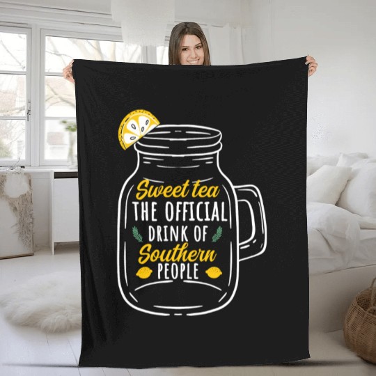 Sweet Tea Glass Outfit Southern People Fleece Blankets