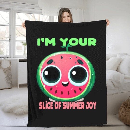 Watermelon summer joy Fleece Blankets