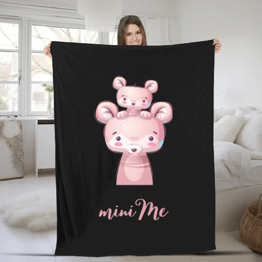 Cute Little Pink Mini-Me Fleece Blankets