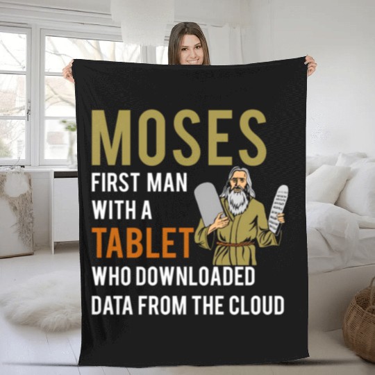 Jewish Passover Moses Tablet Data Cloud Computing Fleece Blankets