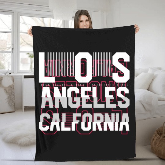 Los Angeles California Fleece Blankets