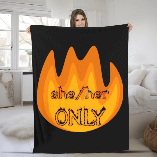on fire: she/her only Fleece Blankets