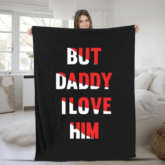 but daddy i love him best saying party gift green Fleece Blankets