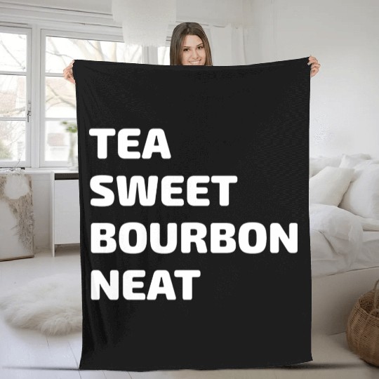 Tea Sweet Bourbon Neat Fleece Blankets