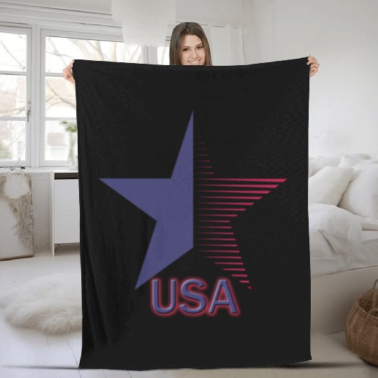 USA STAR design Fleece Blankets
