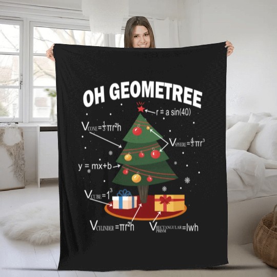 Math Geometree Tree Geometry Teacher Fleece Blankets