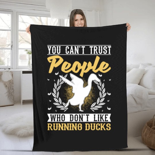 Indian Runner Gift Running Duck Fleece Blankets