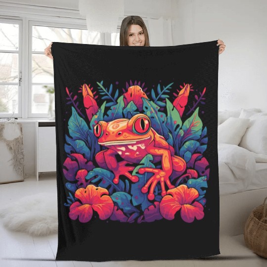 Wild Poison Frog Goth Goblincore Fairycore Gothic Fleece Blankets