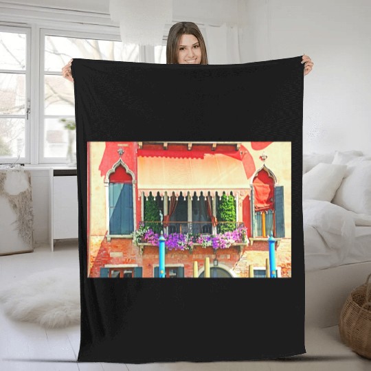 Windows of Venice Italy 1948 Fleece Blankets