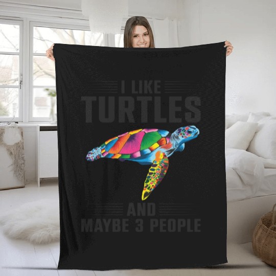 Sea Turtle Tortoise I Like Turtles Fleece Blankets