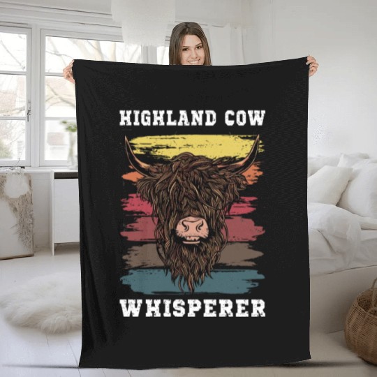Highland Cow Whisperer Fleece Blankets