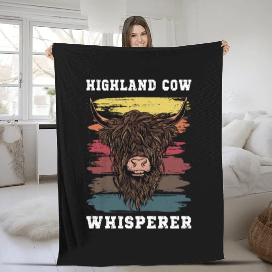 Highland Cow Whisperer Fleece Blankets