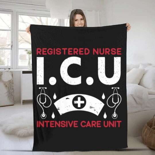 Icu Registered Nurse Hotal Rn Medical Intensive Fleece Blankets