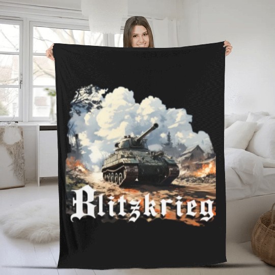 World War 2 Blitzkrieg Fleece Blankets