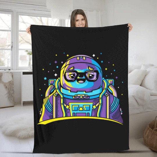 Astro Sloth Fleece Blankets
