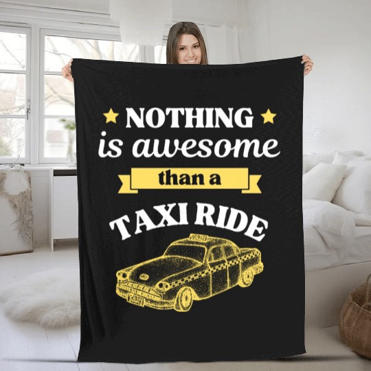 Taxi Ride Old Car Lover Fleece Blankets