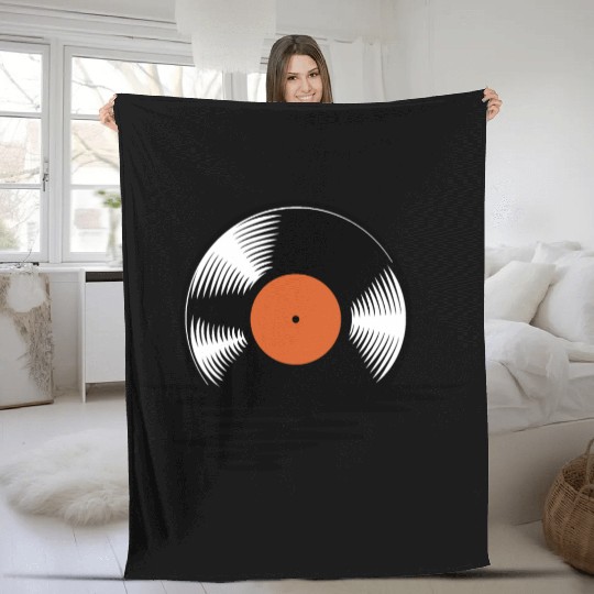 Melting vinyl disc. Fleece Blankets