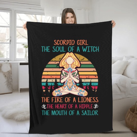Yoga Lover Gift Scorpio Girl Classic Fleece Blankets