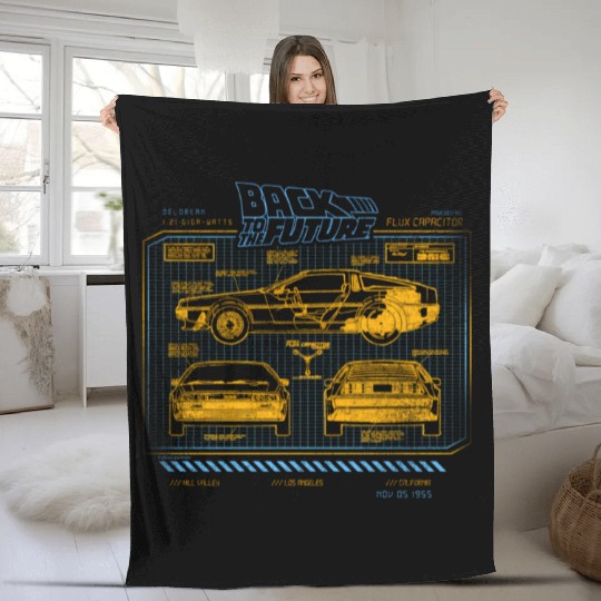 Back To The Future 35Th Anniversary Delorean Fleece Blankets