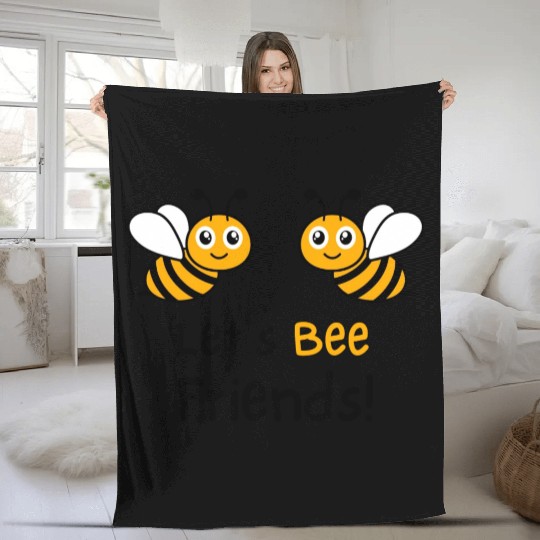 Bee Lovers Honey Bee Fleece Blankets, Let's Bee Friends