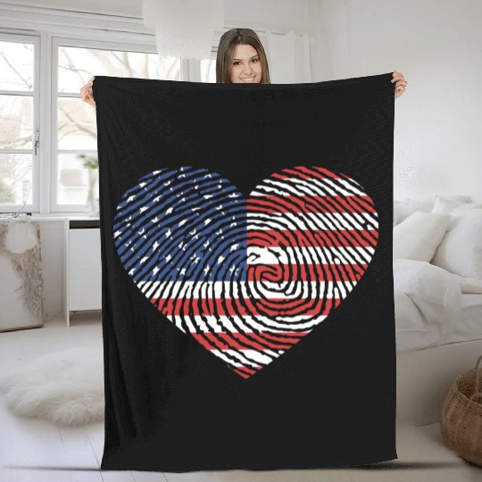 4th Of July I Love America Fleece Blankets