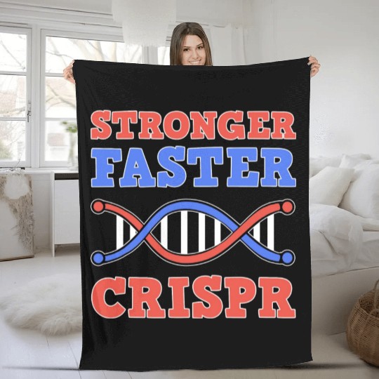 Stronger Faster Crispr Graffiti Biology Teacher Fleece Blankets