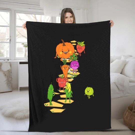 Farm Harvest Green Fleece Blankets- From Garden to barn