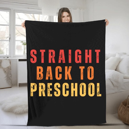 Preschool Teacher Back to school in retro vintage Fleece Blankets