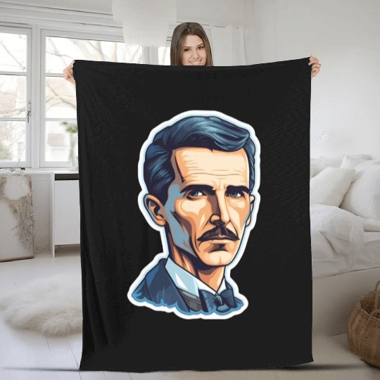 Nikola Tesla Physics Geek Nerd Fleece Blankets