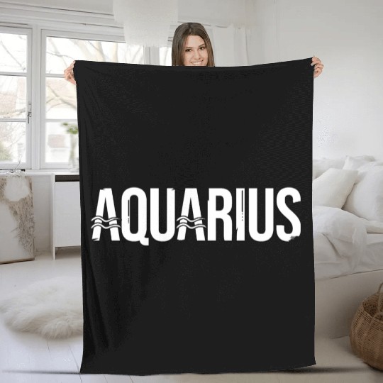 Zodiac Symbol Sign Aquarius Fleece Blankets
