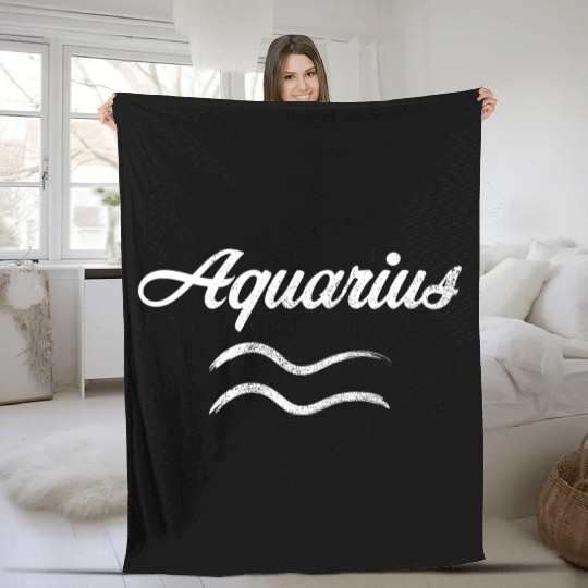 Zodiac Symbol Sign Aquarius Fleece Blankets