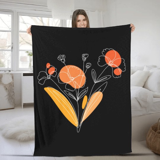 Wildflowers Flowers Nature Bouquet White Fleece Blankets