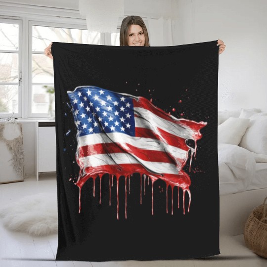 American Flag v2 Fleece Blankets