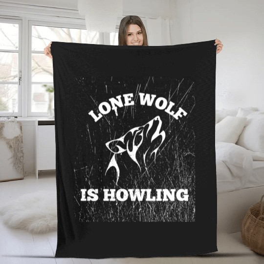 LONE WOLF Fleece Blankets