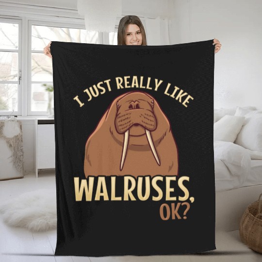 Walrus Walruses Walrus Lover Fleece Blankets