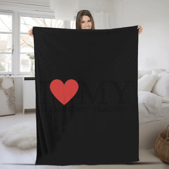 I HEART MY ELEMENTARY TEACHER Fleece Blankets