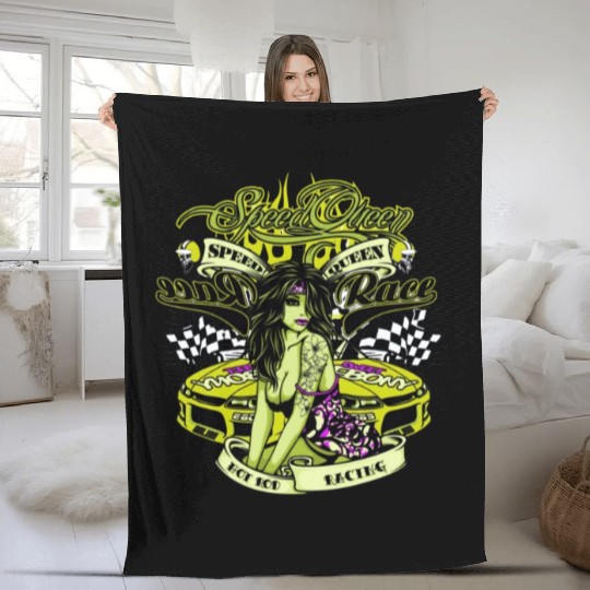 Speed Queen - Hot Rod Racing Fleece Blankets