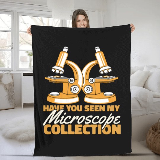 Biology Biologist Microscope Fleece Blankets