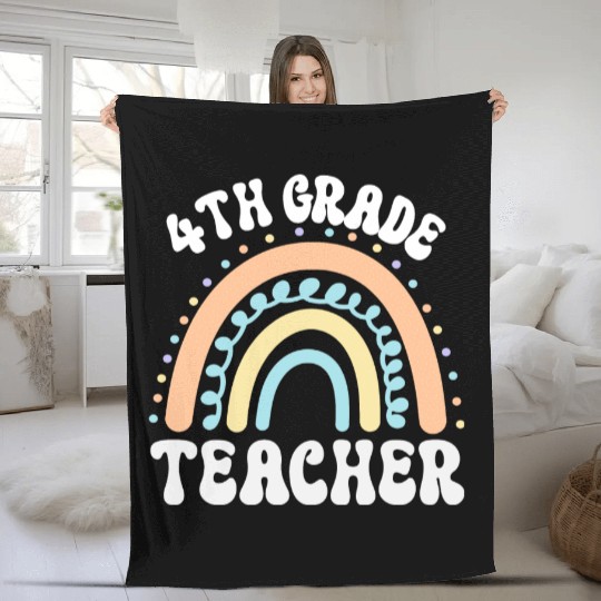 4th grade teacher, back to school Fleece Blankets