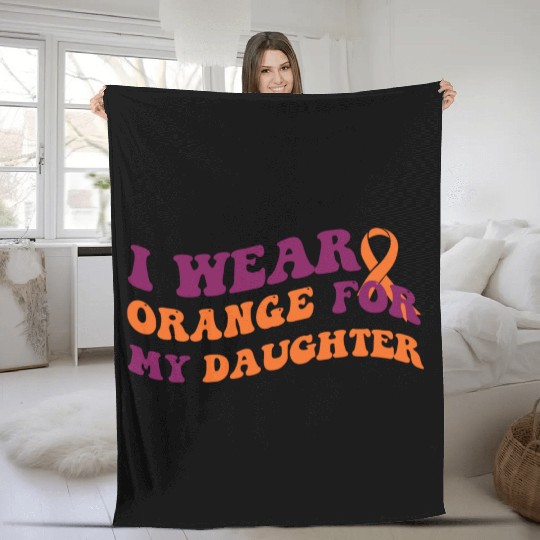 I Wear Orange For My Daughter Fleece Blankets