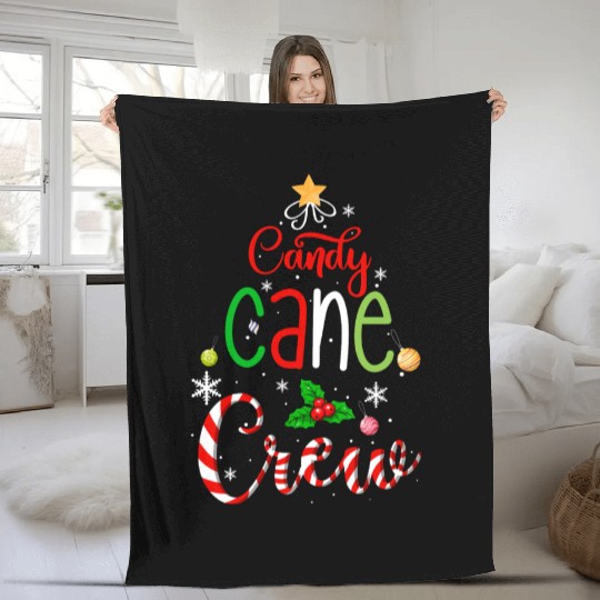 Candy Cane Crew Funny Christmas Candy Lover X Mas Fleece Blankets