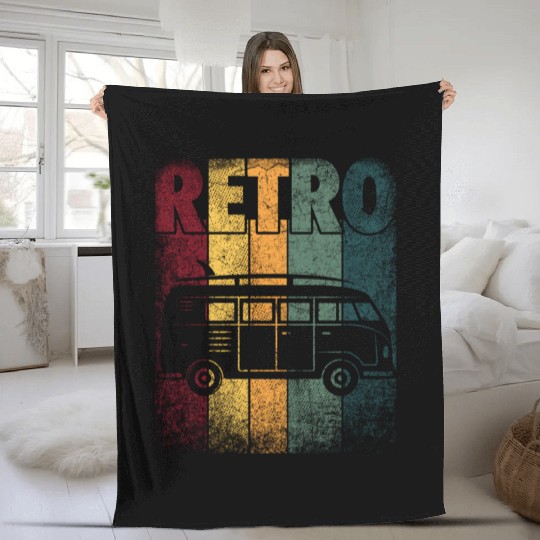 Camper Camg Van Surfing Surf - Fleece Blankets